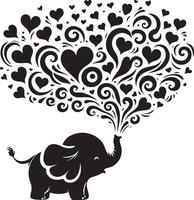 Cute baby elephant set featuring playful and adorable designs with hearts and balloons. Perfect for creative and child-friendly design projects vector