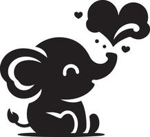 Cute baby elephant set featuring playful and adorable designs with hearts and balloons. Perfect for creative and child-friendly design projects vector