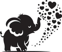 Cute baby elephant set featuring playful and adorable designs with hearts and balloons. Perfect for creative and child-friendly design projects vector