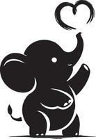 Cute baby elephant set featuring playful and adorable designs with hearts and balloons. Perfect for creative and child-friendly design projects vector