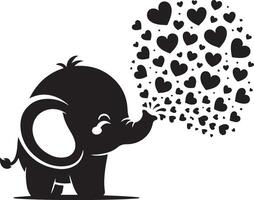 Cute baby elephant set featuring playful and adorable designs with hearts and balloons. Perfect for creative and child-friendly design projects vector