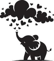 Cute baby elephant set featuring playful and adorable designs with hearts and balloons. Perfect for creative and child-friendly design projects vector