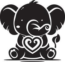 Cute baby elephant set featuring playful and adorable designs with hearts and balloons. Perfect for creative and child-friendly design projects vector