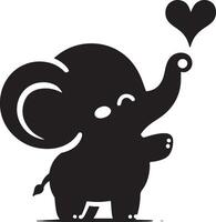 Cute baby elephant set featuring playful and adorable designs with hearts and balloons. Perfect for creative and child-friendly design projects vector