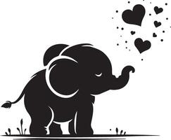 Cute baby elephant set featuring playful and adorable designs with hearts and balloons. Perfect for creative and child-friendly design projects vector