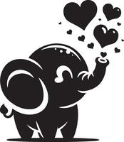 Cute baby elephant set featuring playful and adorable designs with hearts and balloons. Perfect for creative and child-friendly design projects vector