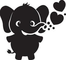 Cute baby elephant set featuring playful and adorable designs with hearts and balloons. Perfect for creative and child-friendly design projects vector