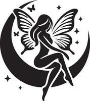 Butterfly woman set featuring elegant fairy designs. Perfect for mystical and fantasy-themed design projects vector