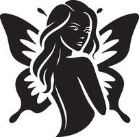 Butterfly woman set featuring elegant fairy designs. Perfect for mystical and fantasy-themed design projects vector
