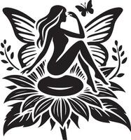 Butterfly woman set featuring elegant fairy designs. Perfect for mystical and fantasy-themed design projects vector