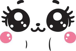 Cute kawaii face expressions in cartoon face set, featuring playful and adorable emoticons. Perfect for fun and creative design projects vector