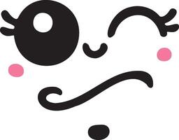Cute kawaii face expressions in cartoon face set, featuring playful and adorable emoticons. Perfect for fun and creative design projects vector