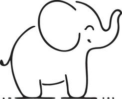 Mom and baby elephant silhouette in a minimalist black outline, capturing the gentle and nurturing nature of elephants. Perfect for adding a touch of wildlife elegance to design projects vector