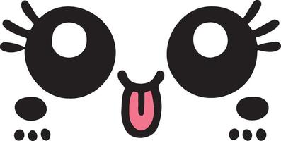 Cute kawaii face expressions in cartoon face set, featuring playful and adorable emoticons. Perfect for fun and creative design projects vector