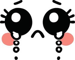 Cute kawaii face expressions in cartoon face set, featuring playful and adorable emoticons. Perfect for fun and creative design projects vector