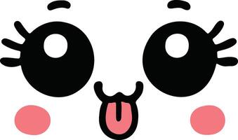 Cute kawaii face expressions in cartoon face set, featuring playful and adorable emoticons. Perfect for fun and creative design projects vector