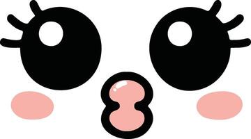 Cute kawaii face expressions in cartoon face set, featuring playful and adorable emoticons. Perfect for fun and creative design projects vector