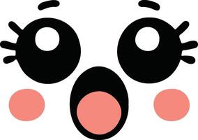 Cute kawaii face expressions in cartoon face set, featuring playful and adorable emoticons. Perfect for fun and creative design projects vector