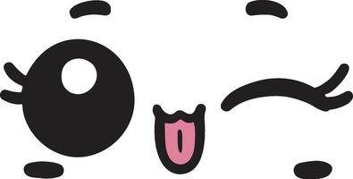 Cute kawaii face expressions in cartoon face set, featuring playful and adorable emoticons. Perfect for fun and creative design projects vector