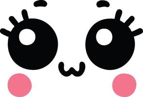 Cute kawaii face expressions in cartoon face set, featuring playful and adorable emoticons. Perfect for fun and creative design projects vector