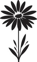 Floral daisy silhouette line art set capturing the playful and creative spirit of floral designs. Perfect for adding a touch of nature to design projects vector