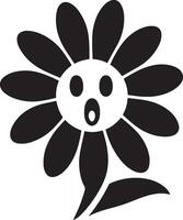 Floral daisy silhouette line art set capturing the playful and creative spirit of floral designs. Perfect for adding a touch of nature to design projects vector