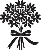 Floral daisy silhouette line art set capturing the playful and creative spirit of floral designs. Perfect for adding a touch of nature to design projects vector
