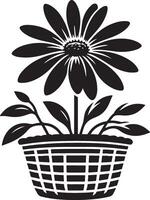 Floral daisy silhouette line art set capturing the playful and creative spirit of floral designs. Perfect for adding a touch of nature to design projects vector