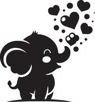 Cute baby elephant set featuring playful and adorable designs with hearts and balloons. Perfect for creative and child-friendly design projects vector