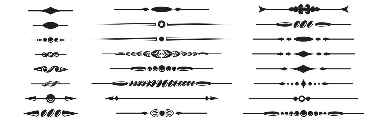Set of decorative divider elements. Border collection. .