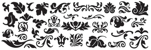 set vintage calligraphic design elements and page decoration for retro design with old ornaments. vector