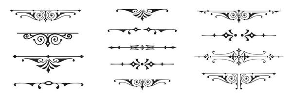 Set of decorative divider elements. Border florish collection. . vector