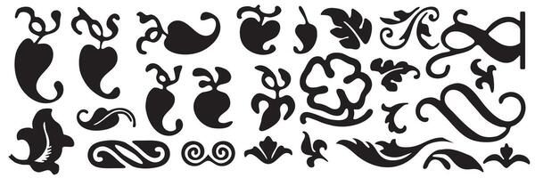 set vintage calligraphic design elements and page decoration for retro design with old ornaments. vector