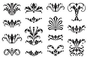 Set of decorative divider elements. Border florish collection. . vector