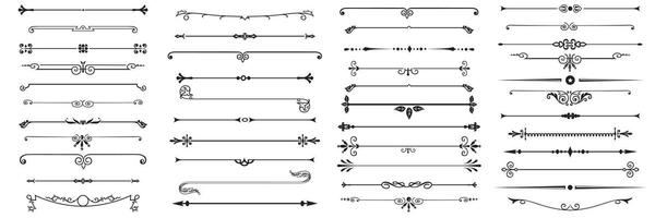 Set of decorative divider elements. Border florish collection. . vector
