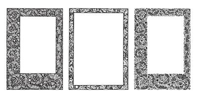 Decorative frames retro ornamental, vintage square ornaments and ornate border set vector