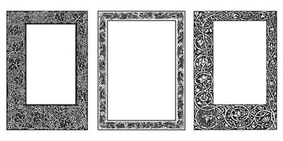 Decorative frames retro ornamental, vintage square ornaments and ornate border set vector