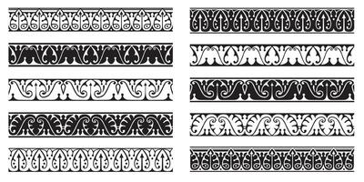 Set of decorative seamless ornamental border - modular vector