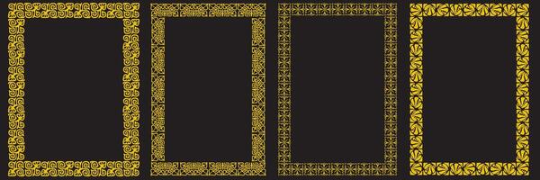 Frames with style Art Nouveau ornament set. vector