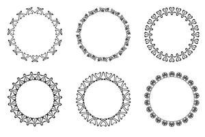 Rounded frame set in the style of Art Nouveau. vector