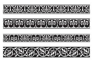 Set of decorative seamless ornamental border - modular vector