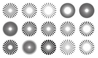Sun rays icon set, shine and burst vector