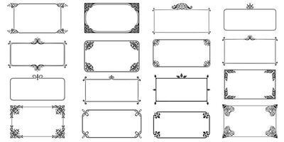 Decorative frames retro ornamental, vintage square ornaments and ornate border set vector