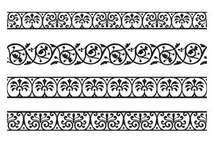 Set of decorative seamless ornamental border - modular vector