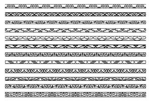 Set of decorative seamless ornamental border - modular vector