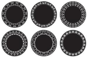 Rounded frame set in the style of Art Nouveau. vector