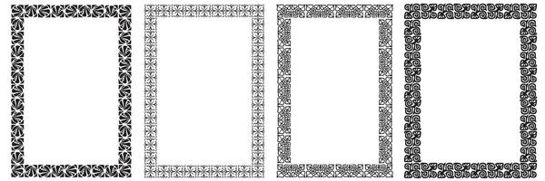 Frames with style Art Nouveau ornament set. vector