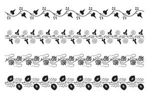 Set of decorative seamless ornamental border - modular vector