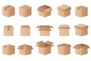 Set of Box gradient Icons vector