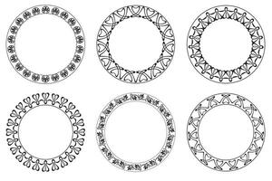 Rounded frame set in the style of Art Nouveau vector